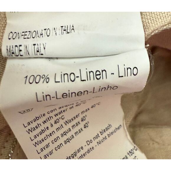 120% Lino Made in Italy Jacket Blazer Size 42 EU Long Sleeves One Button Closure - Picture 9 of 10